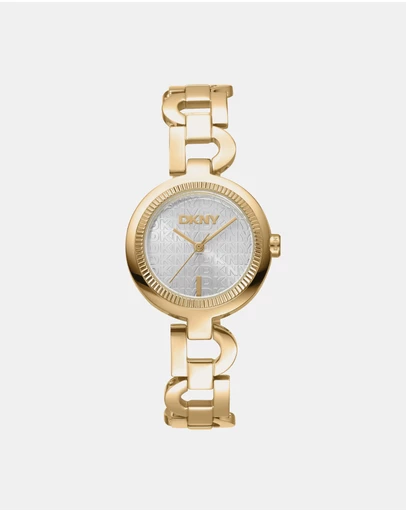 DKNY - Open Link Gold 28mm Silver Dial Womens Watch