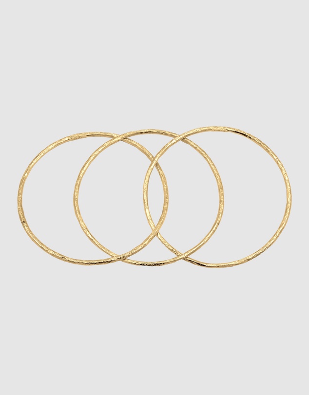 Elli Jewelry - Bangle Trio 925 Sterling Silver Gold-Plated