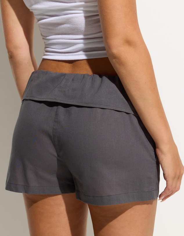 Dazie - Bayside Folded Waistband Cotton Blend Shorts