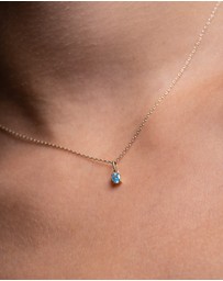Luna Rae - Solid Gold - Topaz Necklace
