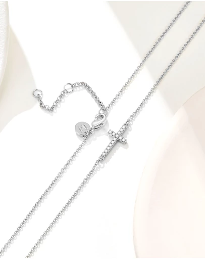 Mestige - Trust Cross Necklace - Silver Plated