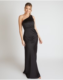 Six Stories - One Shoulder Satin Ruched Bridesmaid Dress