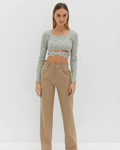 Style Addict - Scoop Neck Tie Crop