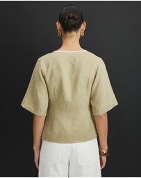 AERE - Sloane Tie Front Shirt