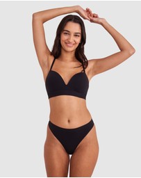 Bras N Things - Base Layers Plunge Wirefree Bra - Black