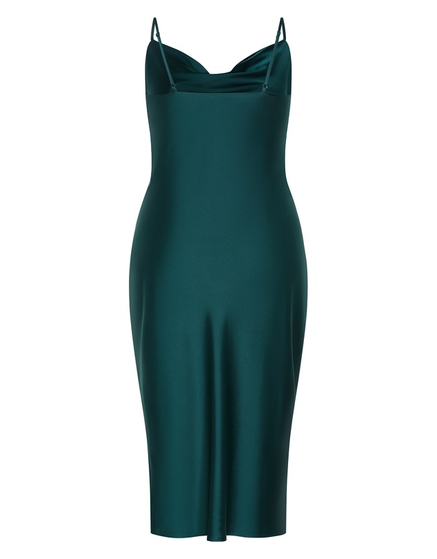 City Chic - Plus size Adelina Twist Slip Dress - emerald