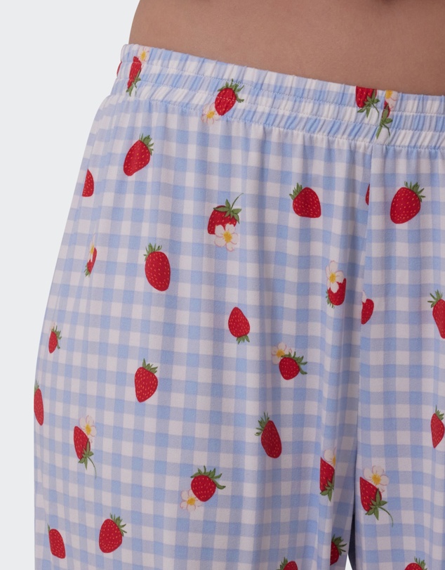 Bras N Things - Strawberry Patch Long Pant - Light Blue