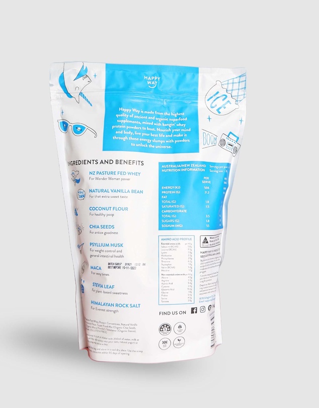 Happy Way - Vanilla Whey Protein Powder