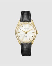 Maxum - Sydney - White Dial, Gold Tone Case & Black Leather Band