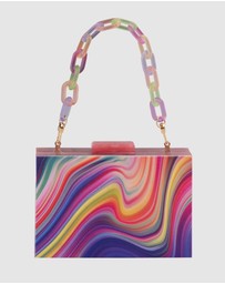 Olga Berg - Dorothy Swirl Print Box Clutch