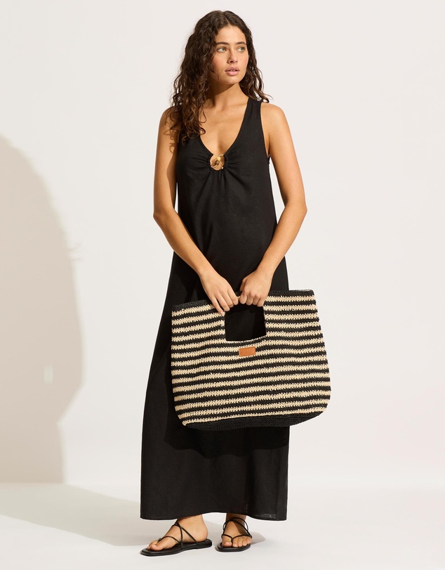 Seafolly - Raffia Stripe Basket Bag