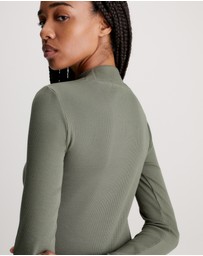 Calvin Klein Jeans - Slim Ribbed Long Sleeve Dress
