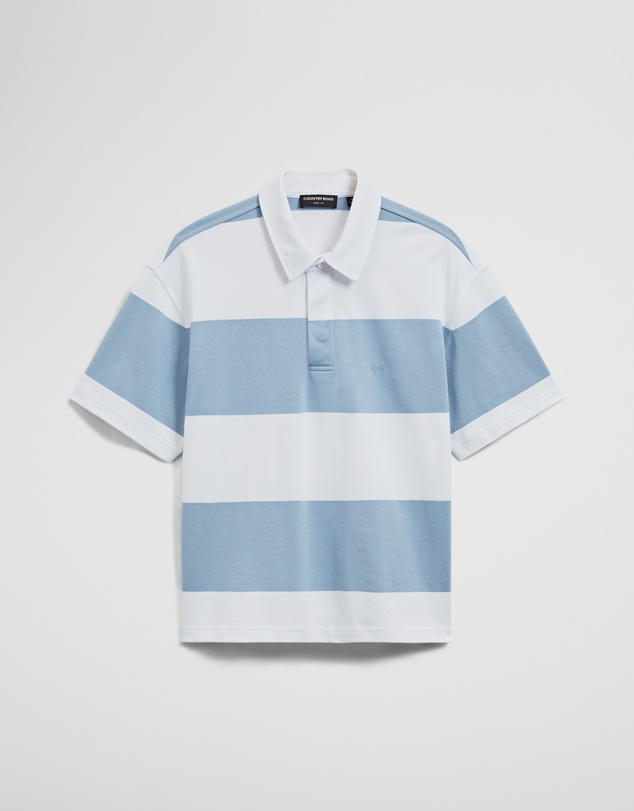 Country Road - Short Sleeve Australian Cotton Stripe Rugby Polo