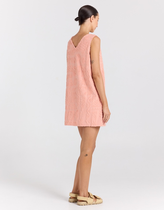 Poolside Paradiso - Mai Tai V Tunic Towelling Dress - Blush