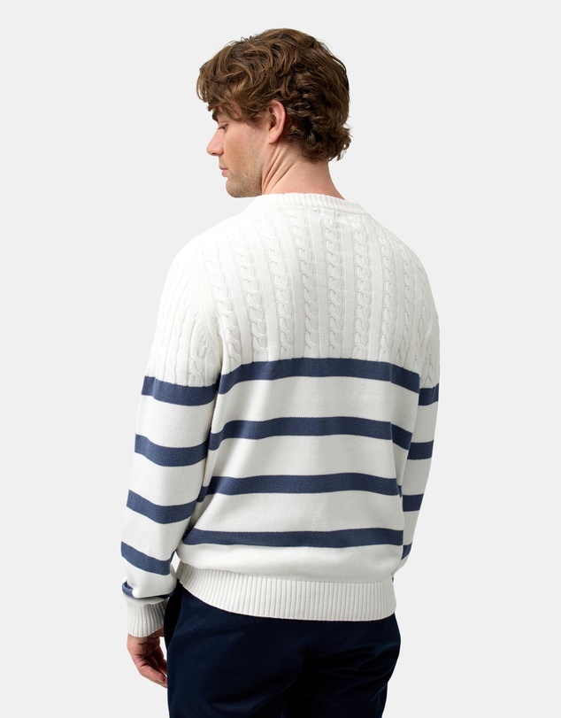 Brooksfield - Crew Neck Knit Striped