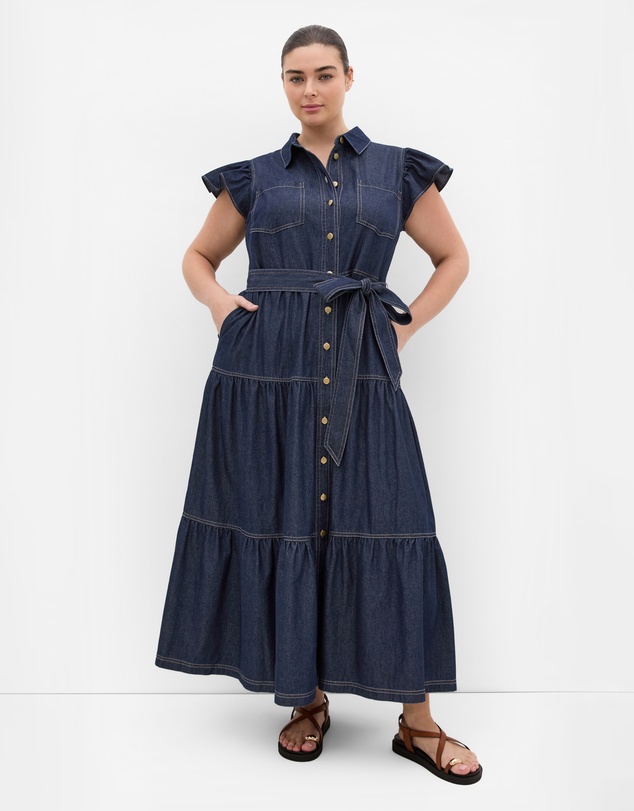 City Chic - Kelsie Denim Maxi Dress