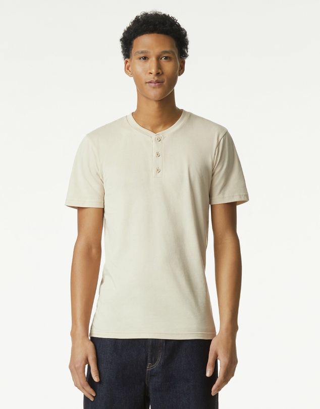 American Apparel - Unisex Henley Short Sleeve CVC T-Shirt