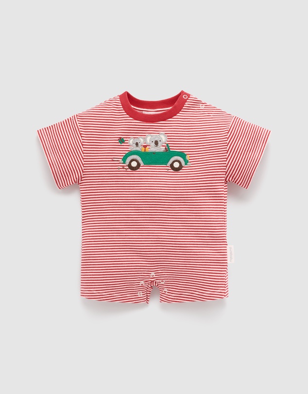Purebaby - Christmas Striped Growsuit-Kids-Babies