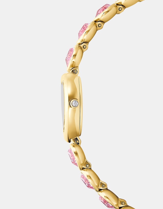 Swarovski - Idyllia Heart Watch, Crystal Bracelet, Pink, 18K Gold Finish