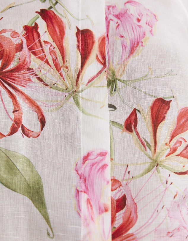SABA - Mariposa Silk Linen Short Sleeve Blouse
