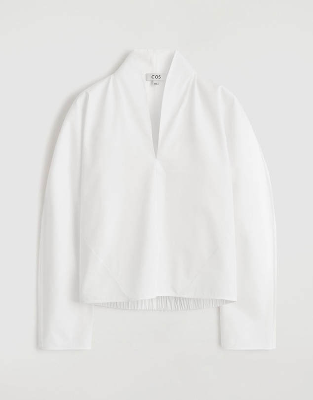 COS - Draped-Collar Cotton Blouse