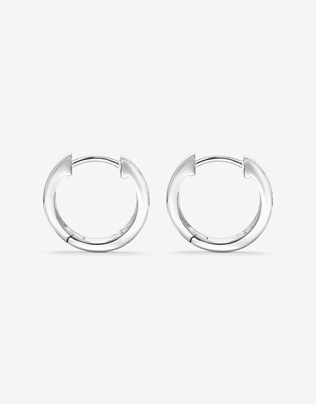 Michael Hill - Reversible Huggie Earrings With Cubic Zirconia In Sterling Silver