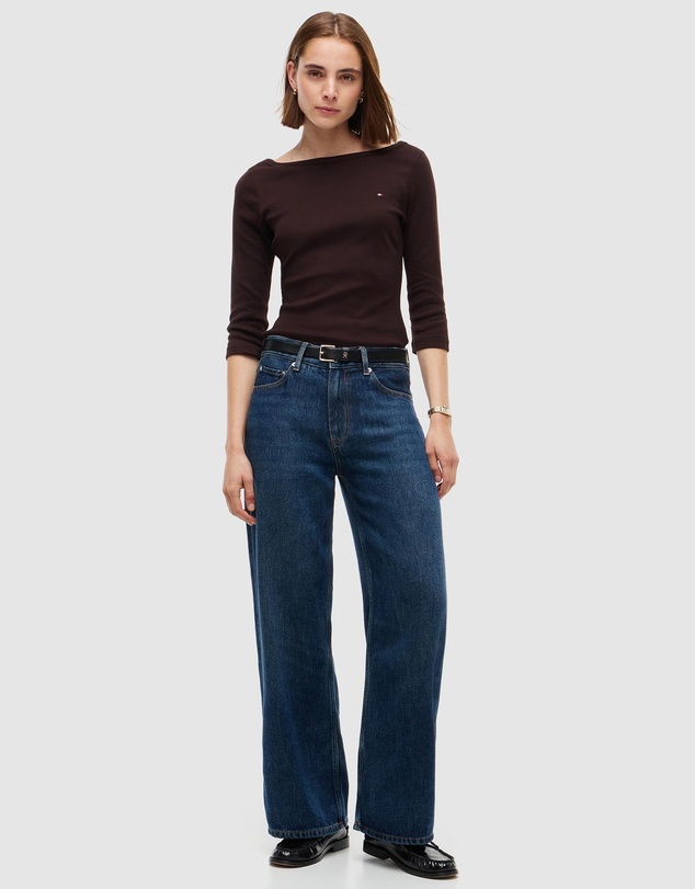 Tommy Hilfiger - Slim Boat Neck Three-Quarter Sleeve T-Shirt