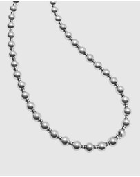 Nialaya Jewellery - 8mm Metallic Pearl Necklace with Silver