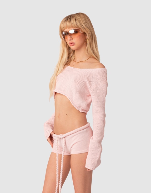 EDIKTED - Staycation Cropped Knit Top
