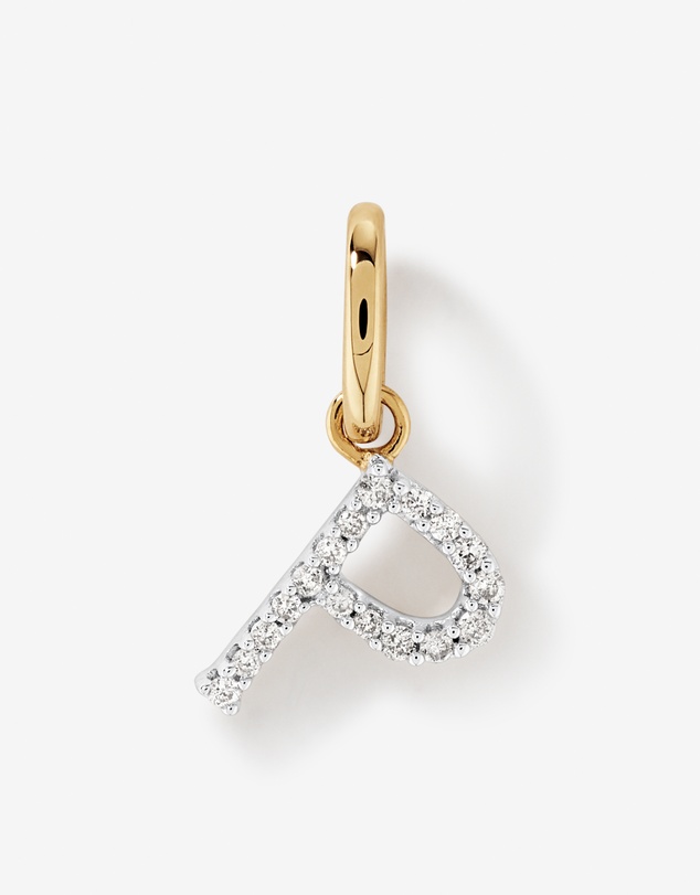 Michael Hill - Diamond Letter P Initial Pendant in 10kt Yellow Gold