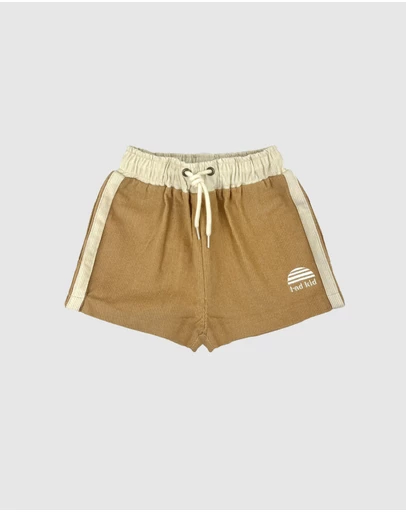 Banabae - Side Stripe Kids Cord Shorts - Camel