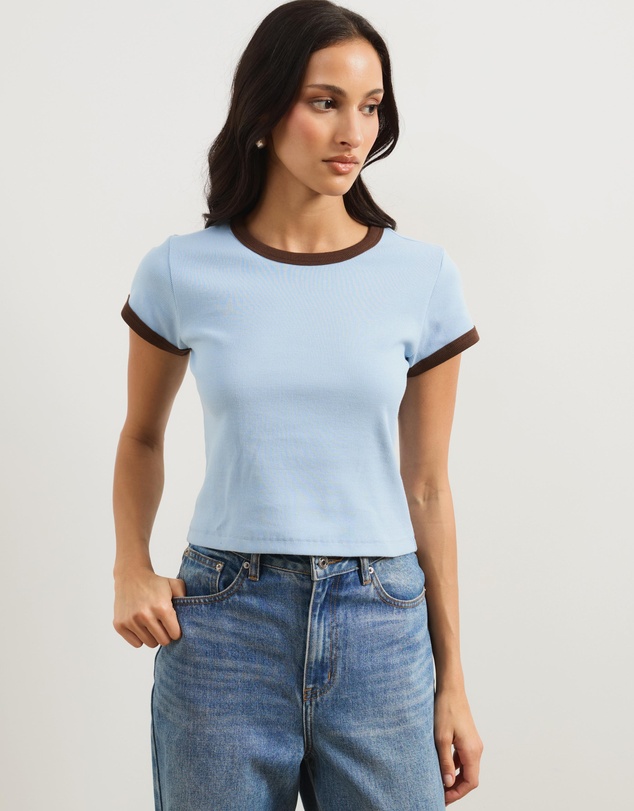 Atmos&Here - Ivy Organic Cotton Rib Ringer Tee