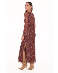 Petal & Pup - Nash Long Sleeve Dress - Rust Floral