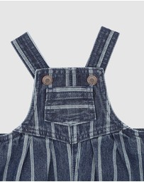Fox & Finch - Wild Side Stripe Denim Overalls - Babies