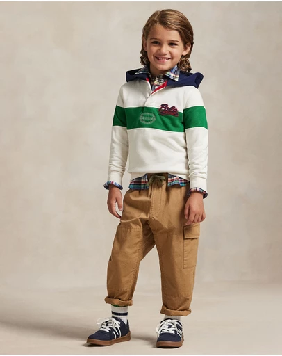 Polo Ralph Lauren - Logo Fleece Rugby Hoodie - ICONIC EXLCUSIVE - Babies-Kids