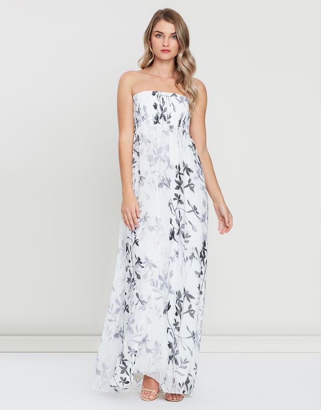 SKIVA - Strapless Print Maxi Dress