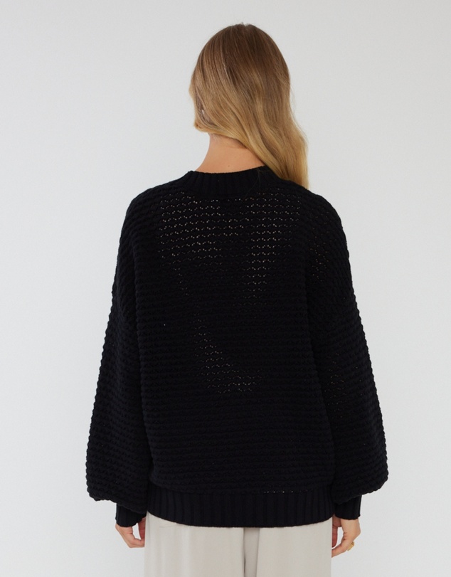 ALEXANDRA - Loam Knit Jumper Black
