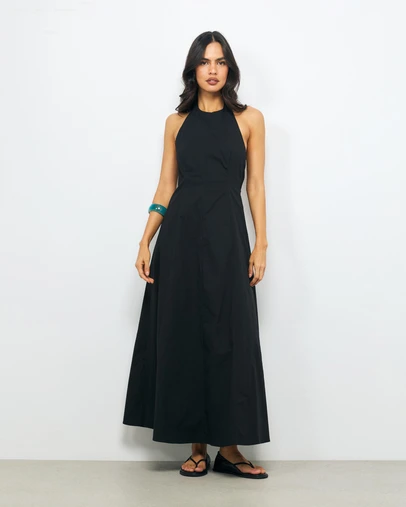 AERE - Leonie Panelled Tie Back Maxi Dress