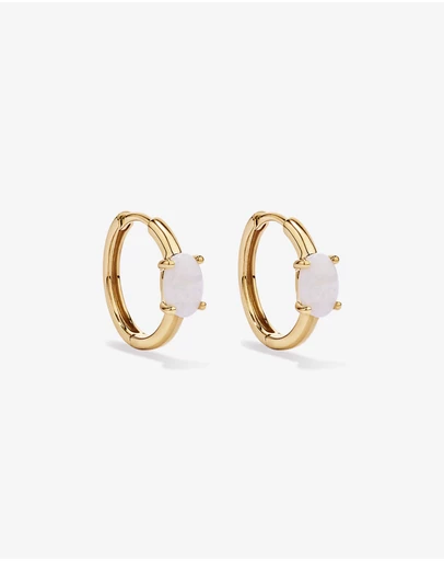 Michael Hill - Australian Opal Huggie Hoop Earrings in 10kt Yellow Gold