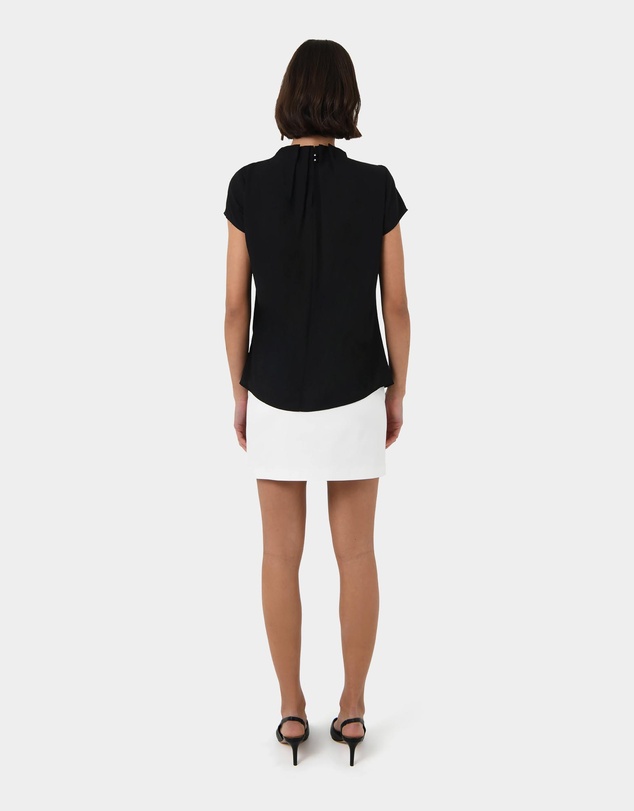 Forcast - Olivia Pleated High Neck Top