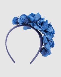 Max Alexander - Large Royal Blue Flower Headband Fascinator