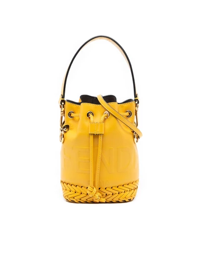 Pre-Loved by Azura Reborn - Pre-Loved Mini Embossed Leather Whipstitch Mon Tresor Bucket Bag