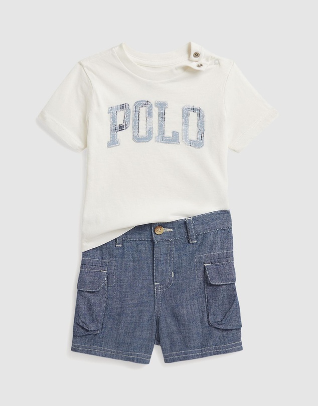 Polo Ralph Lauren - Logo Cotton Tee & Chambray Cargo Short - Kids