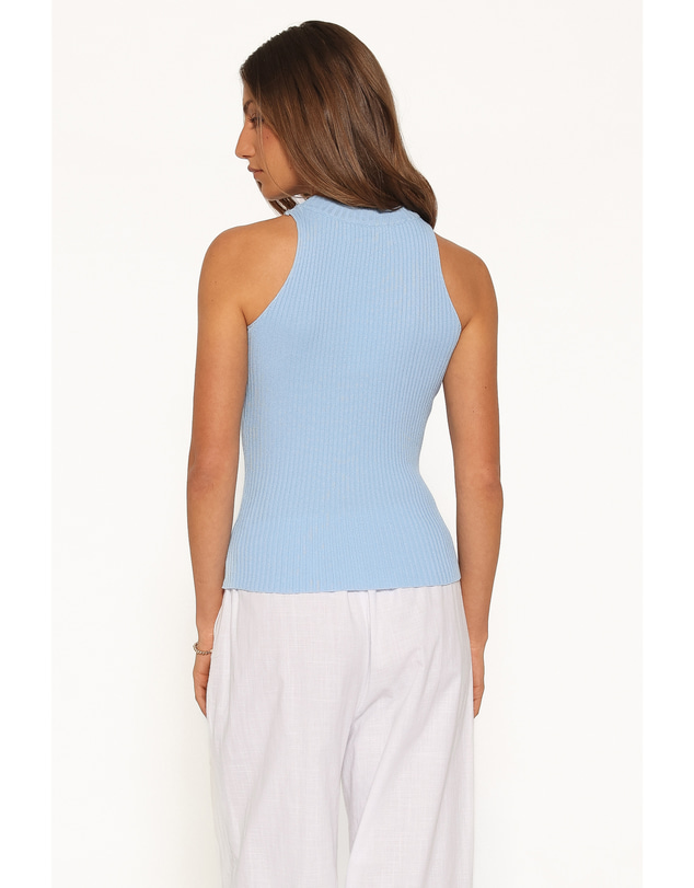Petal & Pup - Melanie Sweater Knit Tank - Light Blue
