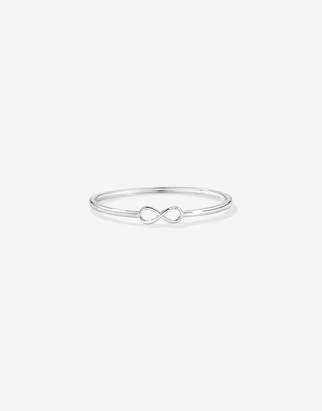 Michael Hill - Diamond Accent Infinity Oval Hinge Bangle in Sterling Silver