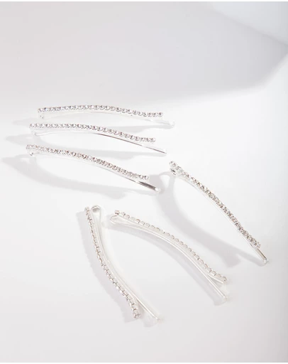 Lovisa - Silver Mini Crystal Pin 6-Pack