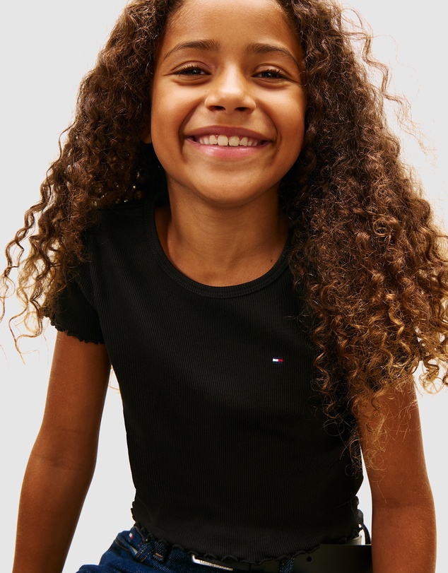 Tommy Hilfiger - Ruffle Ribbed Top - Teens