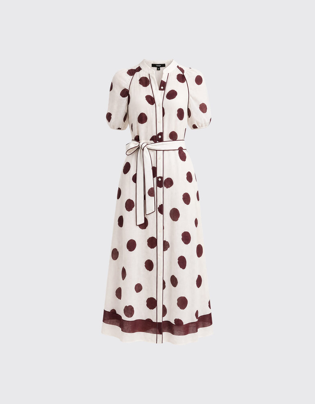 SABA - Dolcetto Silk Linen Midi Dress
