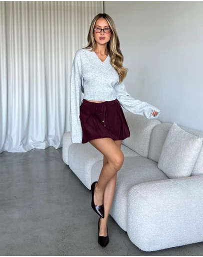 Dazie - Bubble Draw String Mini Skirt