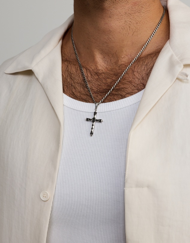Michael Hill - 0.38 Carat TW Black Diamond Cross Pendant in Sterling Silver